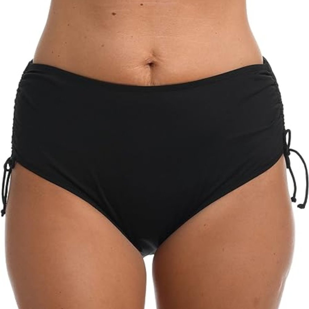 NEW Black Side Ruched Bikini Bottoms